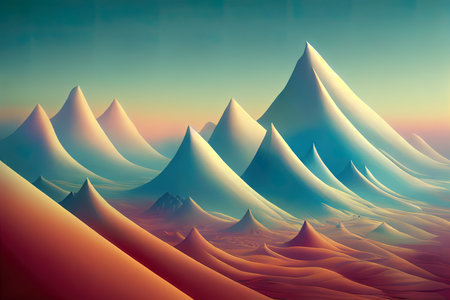 3d rendering picture of sweet cartoon mountains.の素材