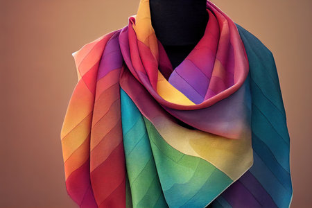 A beautiful apparel scarf design with border paisley.の素材