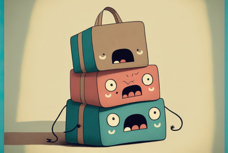 A stack of shopping bags for crafts that have a sale signの素材