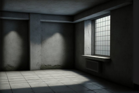 Backgrounds for the room, interior, showcase goods, and cement floor and walls.の素材