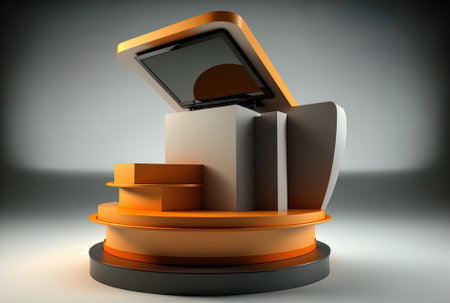 Arrangement with podium for your advertising and designの素材