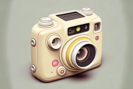 Digital camera on whiteの素材