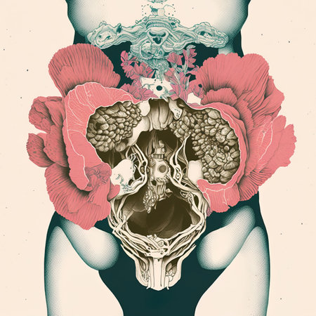 an illustration of superior view of female pelvicの素材