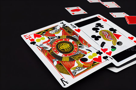 casino cards poker balckjack baccarat 3d render 3d rendering illustrationの素材