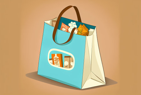 crafting paper in a shopping bagの素材