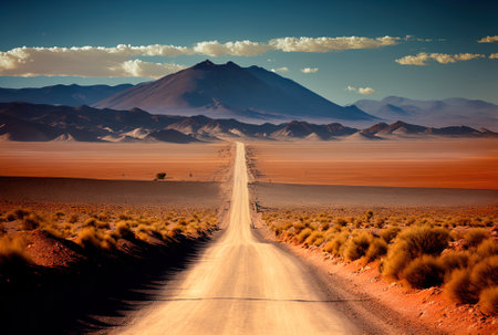 Road leading to the atacama desertの素材