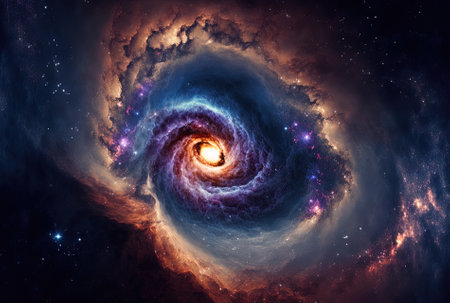 The universe is expanding, and Cosmos is a nebula of gas stars, planets, and galaxiesの素材