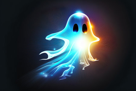 Spectrum ghost design element with an abstract blue lens flareの素材