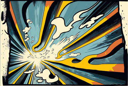 Shot of interspersed, distorted, and mottled light layers in the horizontal planeの素材