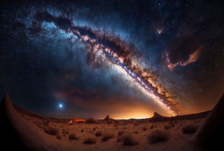 Nighttime Milky Way galaxyの素材