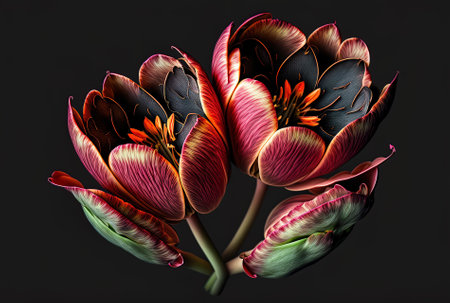 small heart tulip blossomsの素材