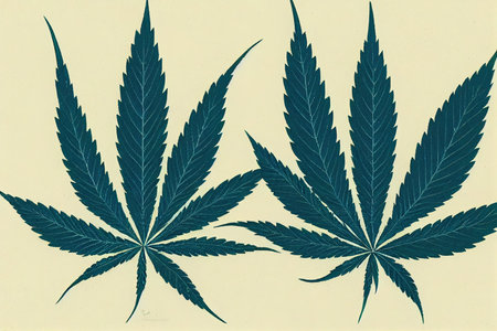 Green Marijuana Weed Leaf Cartoon Drawingの素材