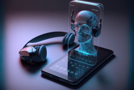 Glass phone and future digital gadget used by AIの素材