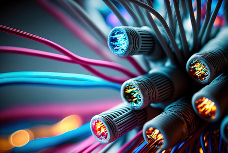 Internet connection network in closeupの素材