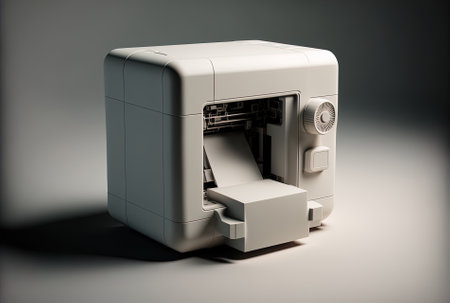 image of a three dimensional printer on a blank backdropの素材