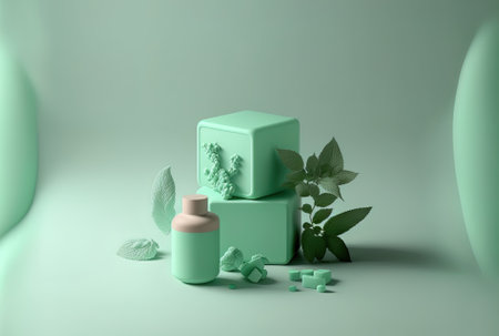 Mint green minimalistic product backgroundの素材
