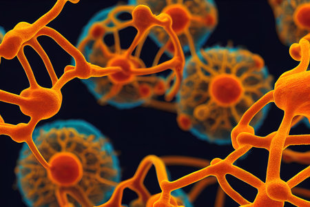 Monkeypox virus, one of the human orthopoxviruses, pathogen closeup (3d microbiology render)の素材