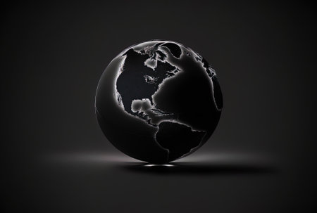 minimal globe shine in the background is darkの素材