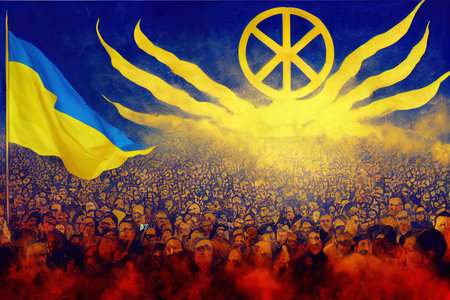 Make Peace No War, Stand for Peace, Stand with Ukraine.の素材