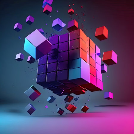 Printing concept. RGB cubes on a white backgroundの素材