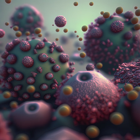 Smallpox or monkeypox viruses, 3d illustrationの素材