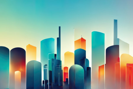 Smart city of the future with 5G global network technologyの素材