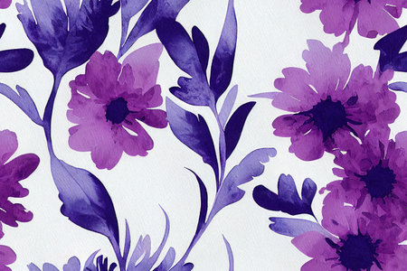 Watercolor flower pattern texture digital print.の素材