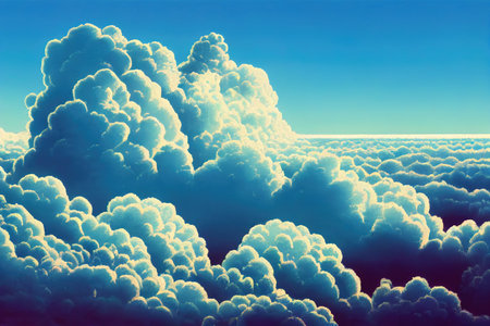 The nature of blue sky with cloud in the morning.の素材