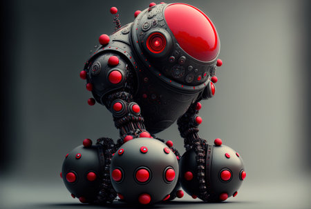 The robot has red balls.の素材