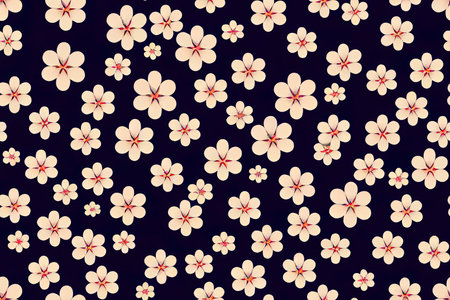 seamless cute small flower pattern on muster backgroundの素材