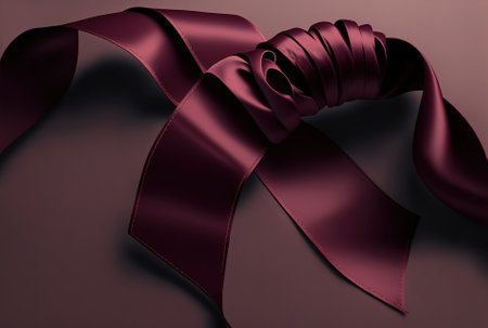 ribbon in burgundy with a long endの素材