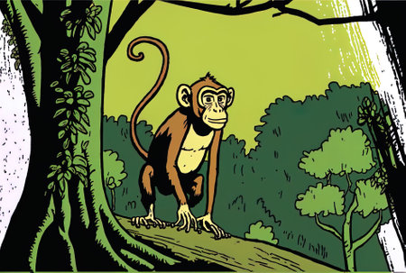 picture of a monkey in the wild. wild creaturesの素材