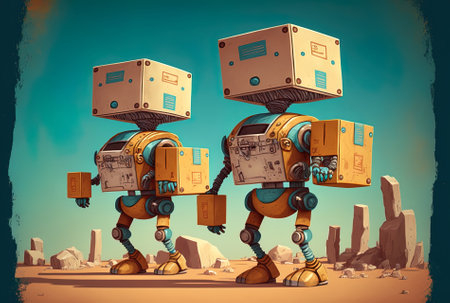 Robots carrying cargo boxesの素材