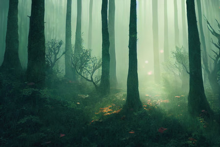 The Mysterious Forest Scene Designの素材