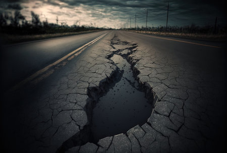 textured road damageの素材