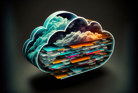 The idea of cloud storage for data and informationの素材