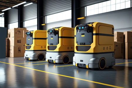 Warehouse agv robots with delivery capabilitiesの素材
