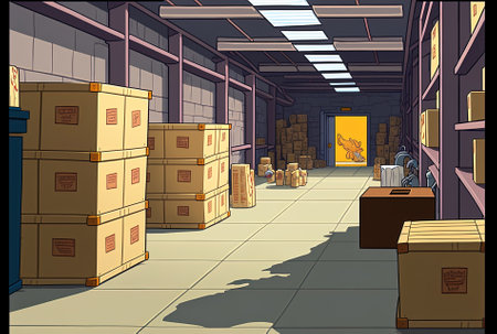 the inside of a new warehouseの素材