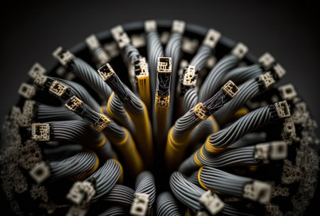 view of a network cable closelyの素材