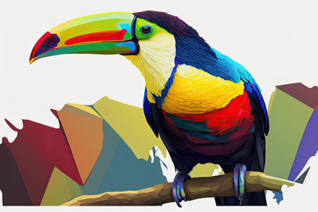 A keel billed toucan in Costa Rica is a stunning bird with vivid colorsの素材