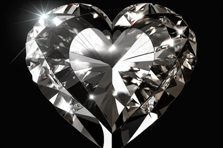 Diamond shaped like a heart. Diamond used as an illustration in jewelryの素材