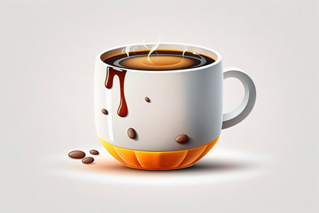 Coffee cup on white backgroundの素材
