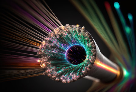wonderful optical fiber features up closeの素材