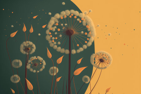 Background of a vintage dandelionの素材
