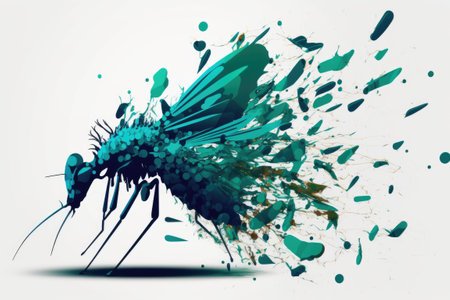 As soon as the insect net was opened, a swarm of mosquitoes descended upon the homeの素材