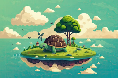 A summertime land turtleの素材