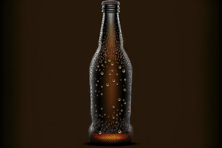 Beer and drink bottle shaped ice droplets in a black background for overlayの素材