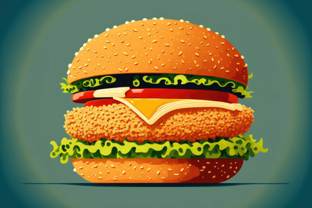 Chicken Zinger Burger macro shotの素材