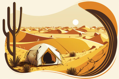 Camping amid the high dunes of the Rub Al Khali desert, Oman, on January 9, 2020の素材