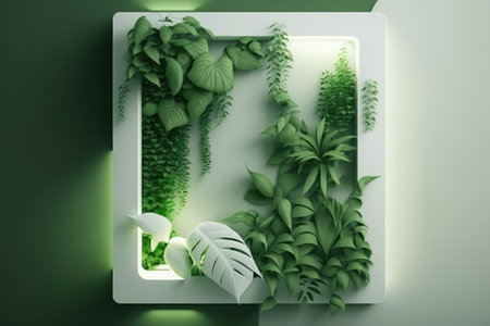 Eco friendly vertical garden, or green wallの素材